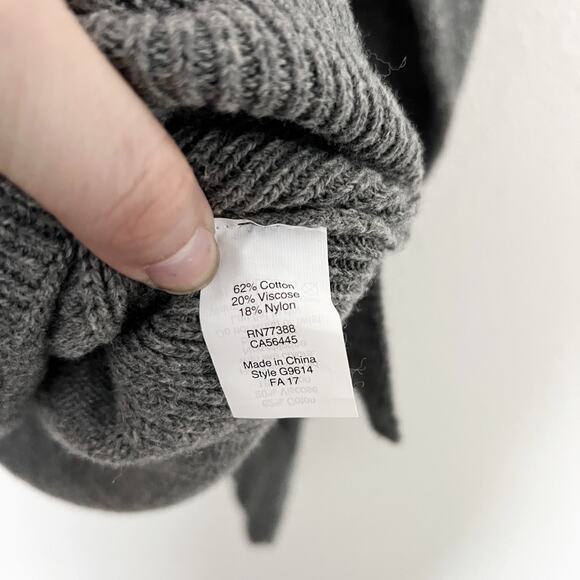 [Madewell] Charcoal Gray Tie Cuff Crew Neck Cotton Blend Sweater Size Medium M - Picture 12 of 12